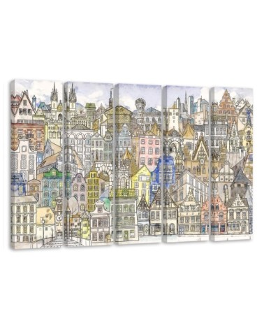 Leinwandbild - Fröhliche Stadt | Feeby