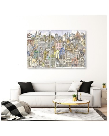 Leinwandbild - Fröhliche Stadt | Feeby