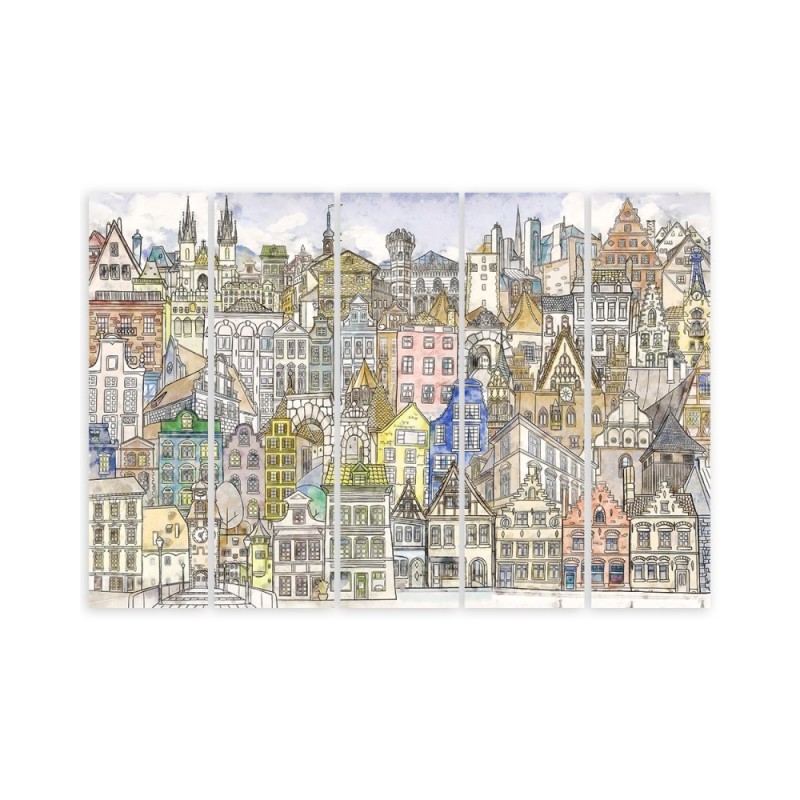 Leinwandbild - Fröhliche Stadt | Feeby