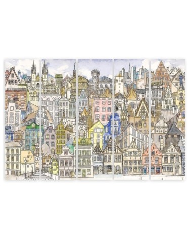 Leinwandbild - Fröhliche Stadt | Feeby