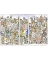 Children's Canvas painting - Cheerful colourful city for room | FEEBY