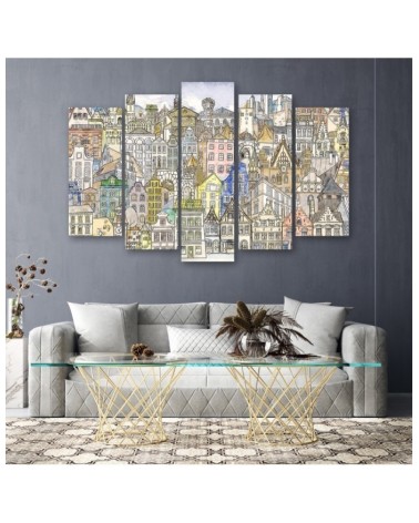 Leinwandbild - Fröhliche Stadt | Feeby