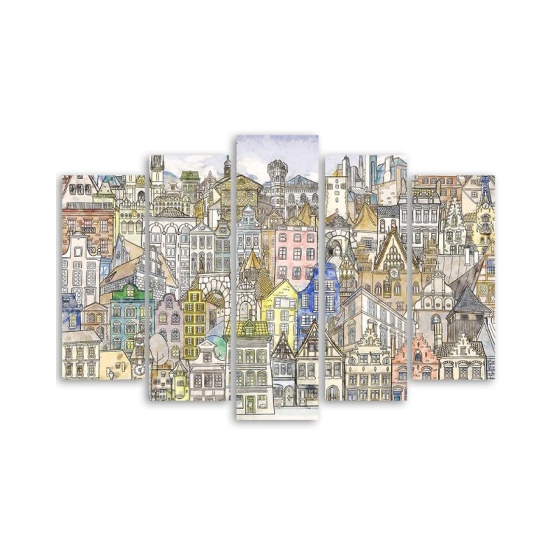 Leinwandbild - Fröhliche Stadt | Feeby