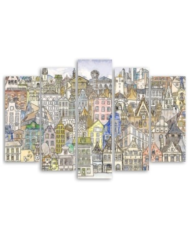 Leinwandbild - Fröhliche Stadt | Feeby