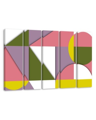 Youth wall art painting - Multicolored Geometric Abstract Shapes | FEEBY