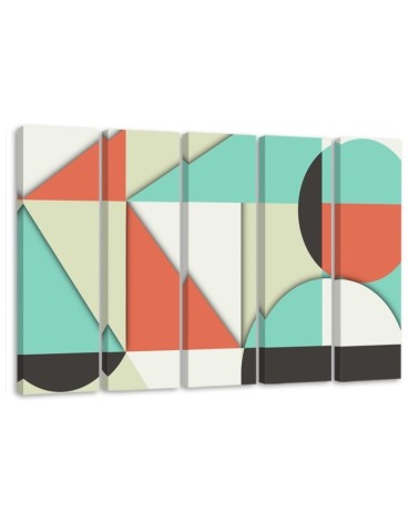Canvas print for children's room - Multicolored Geometric Abstract Shapes | FEEBY