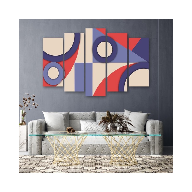 Wandbild für Wohnzimmer - Geometrische Abstraktionsformen | Feeby