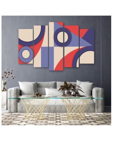 Wandbild für Wohnzimmer - Geometrische Abstraktionsformen | Feeby