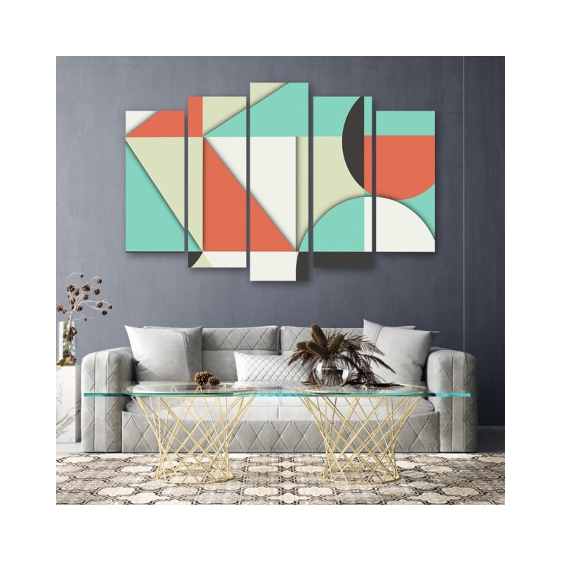 Dekoratives Leinwandbild - Geometrische Abstraktionsformen | Feeby