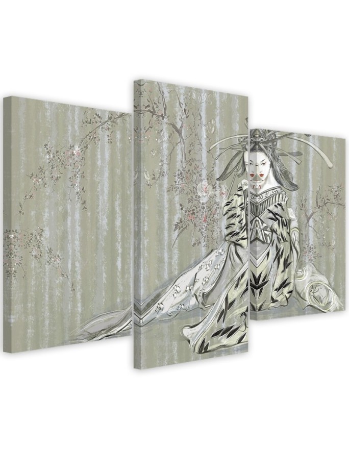 Oriental wall painting - Traditional Japanese geisha | FEEBY