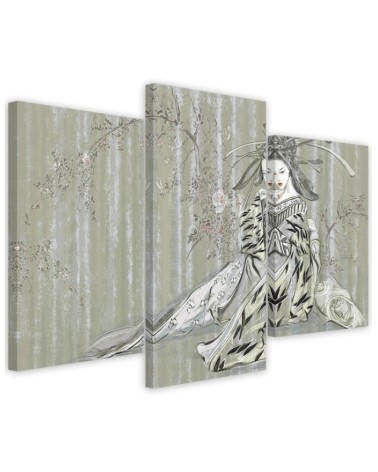 Oriental wall painting - Traditional Japanese geisha | FEEBY