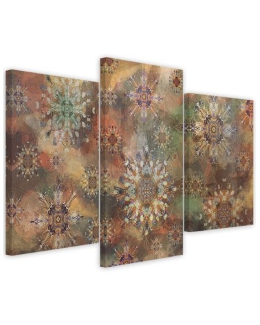 Triptychs of colourful paintings for the wall - Mosaic of stars | FEEBY