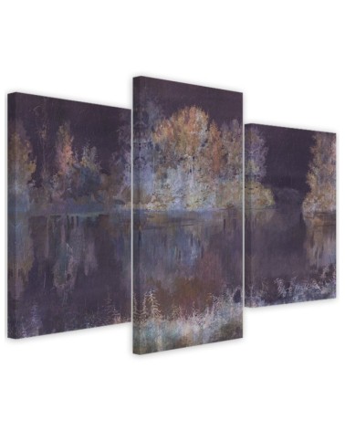 3 piece Printed canvas for bedroom - Lake view | FEEBY