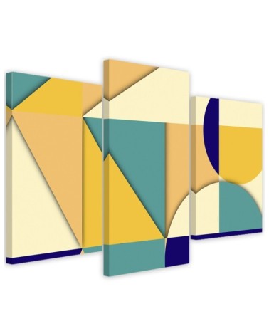 3 piece Canvas print for teenager for wall - Geometric shapes abstract | FEEBY