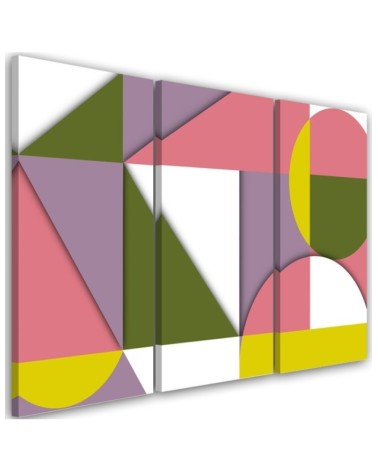 Triptych painting for children's room - Geometric shapes abstract | FEEBY