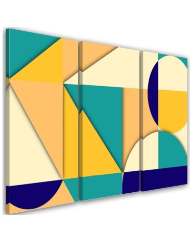 3 part painting for children - Geometric shapes abstract | FEEBY