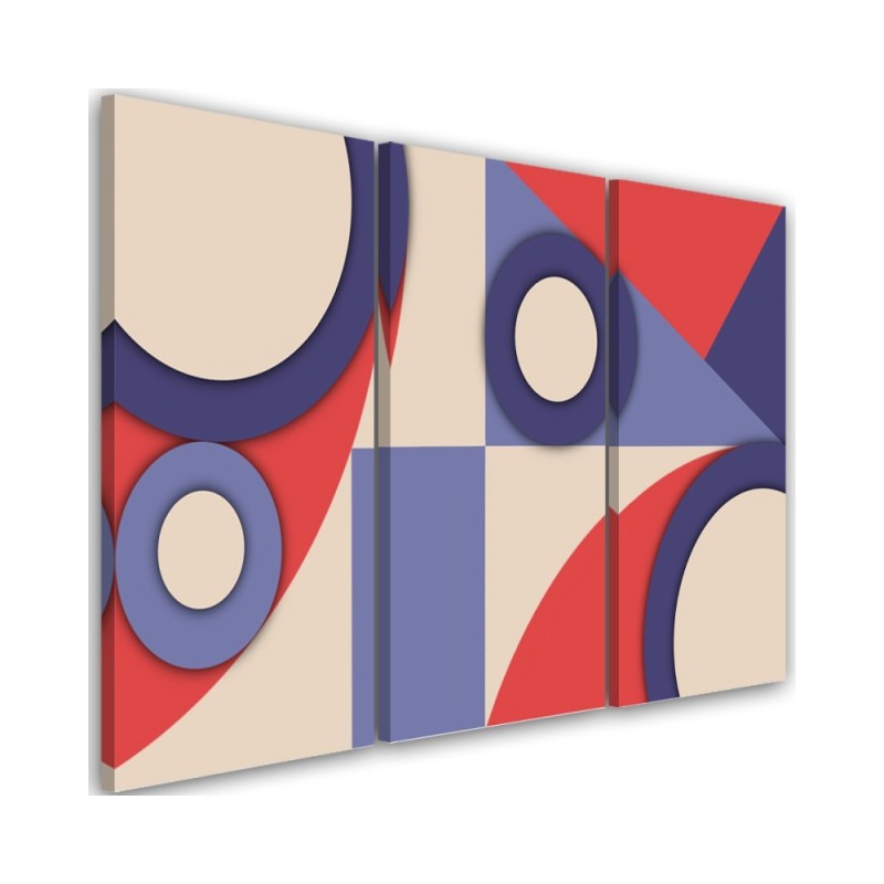 Triptych painting for children for room - Geometric shapes abstract | FEEBY