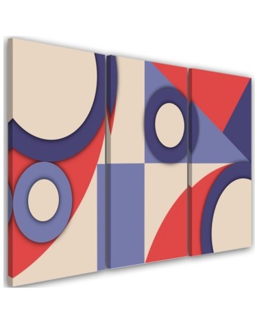 Triptych painting for children for room - Geometric shapes abstract | FEEBY