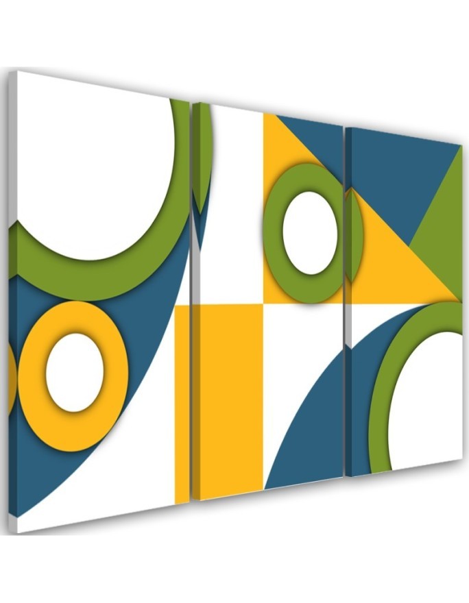 3 częściowe obrazy dla dzieci - Geometryczne kształty abstrakcja