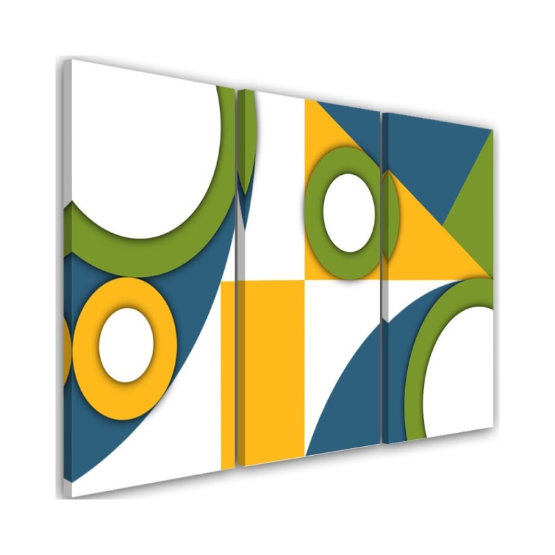 3 part paintings for children - Geometric shapes abstract | FEEBY