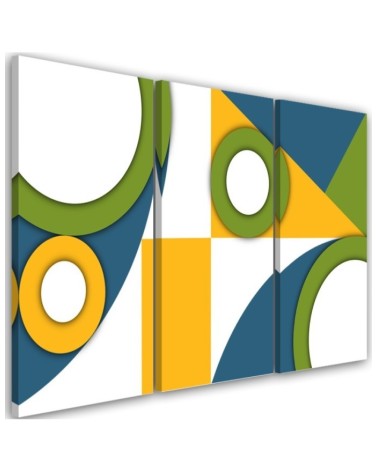 3 częściowe obrazy dla dzieci - Geometryczne kształty abstrakcja