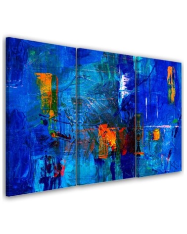 Prints on canvas - Blue abstraction hand painted | FEEBY