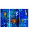Prints on canvas - Blue abstraction hand painted | FEEBY