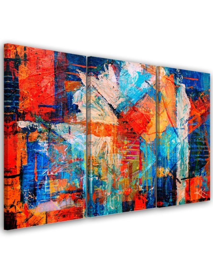 Canvas print - Orange abstract hand painted | FEEBY