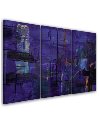 Decorative painting for office - Purple abstraction hand painted | FEEBY