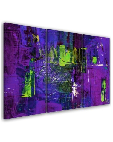 Colourful modern Canvas painting - Purple abstract hand painted | FEEBY