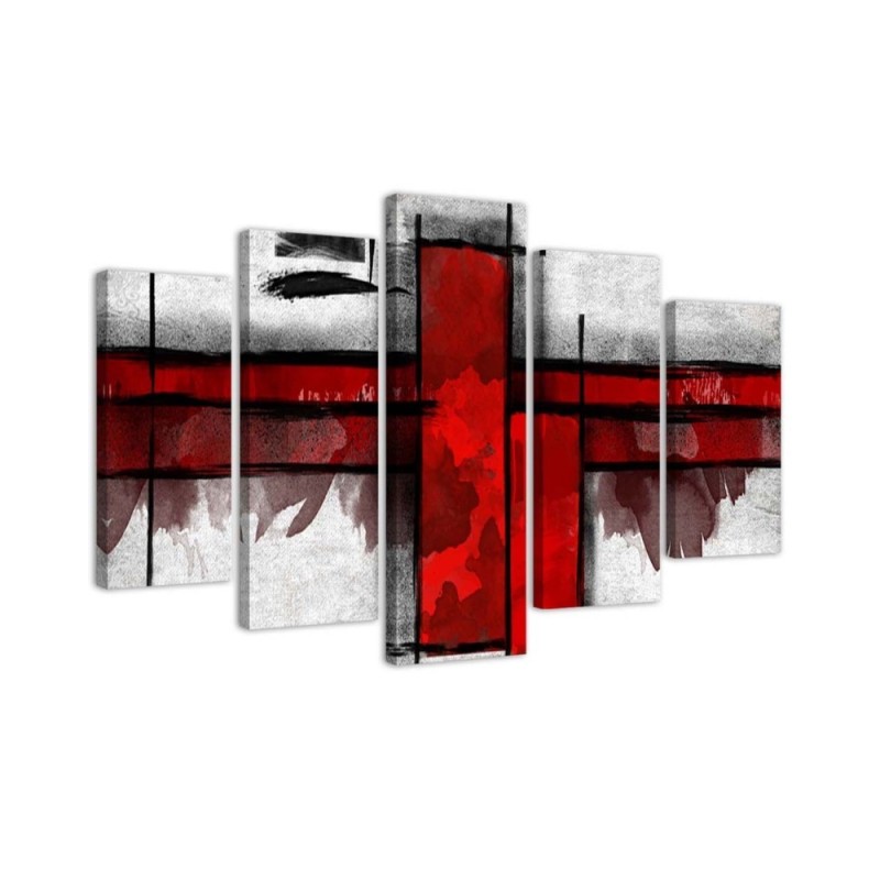 Modernes Wandbild - Rote Abstraktion | Feeby
