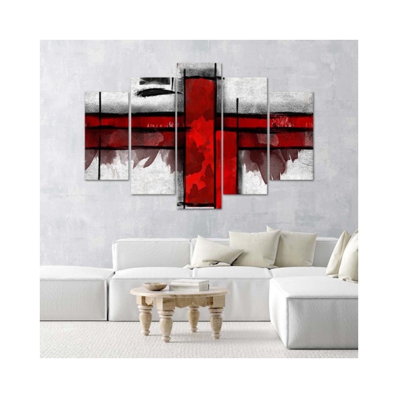 Modernes Wandbild - Rote Abstraktion | Feeby