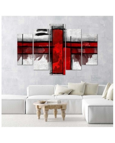 Modernes Wandbild - Rote Abstraktion | Feeby