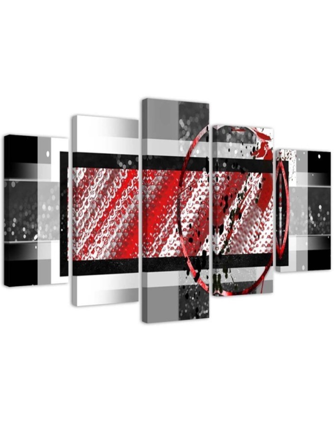 Geometric abstraction red - modern Canvas paintings for room, house | FEEBY
