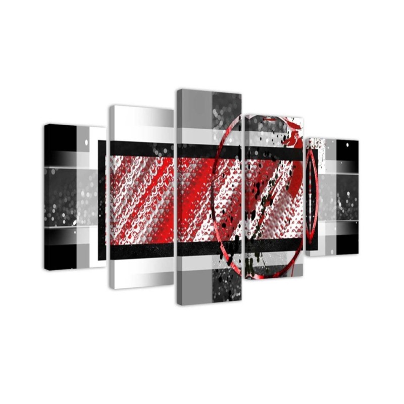 Bild auf Leinwand - Rote geometrische Abstraktion | Feeby