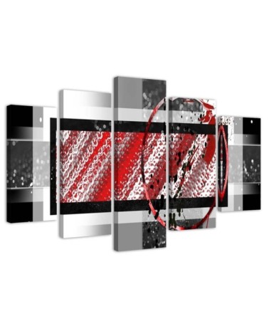 Geometric abstraction red - modern Canvas paintings for room, house | FEEBY