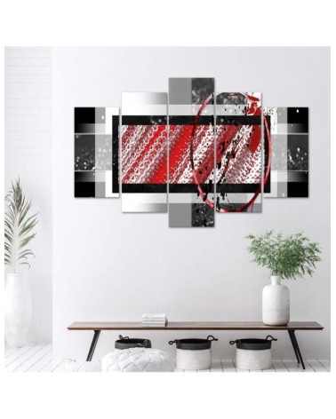 Bild auf Leinwand - Rote geometrische Abstraktion | Feeby