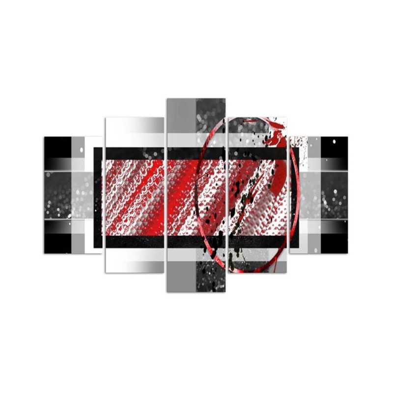 Bild auf Leinwand - Rote geometrische Abstraktion | Feeby