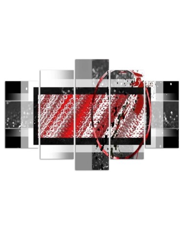 Bild auf Leinwand - Rote geometrische Abstraktion | Feeby