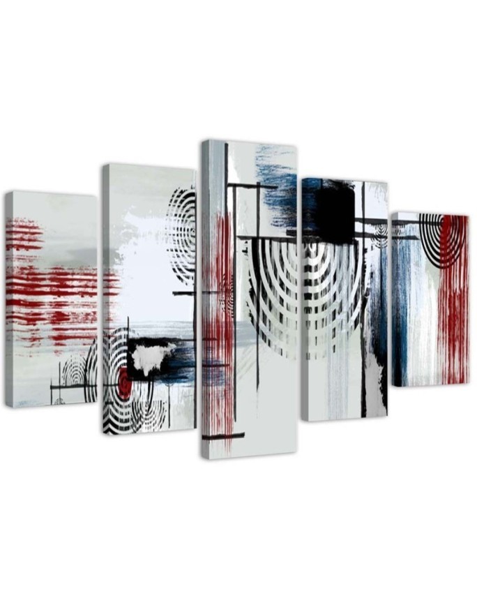 Leinwandbild - Abstrakt Rot Grau | Feeby