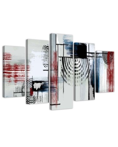 Leinwandbild - Abstrakt Rot Grau | Feeby