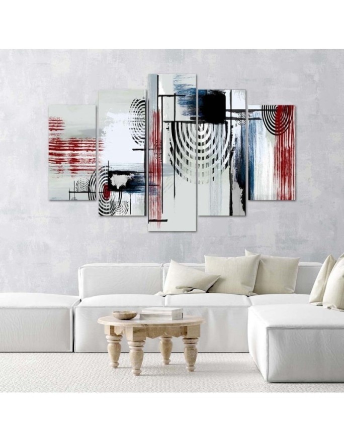 Obraz drukowany na płótnie canvas - Abstrakcja czerwono szara