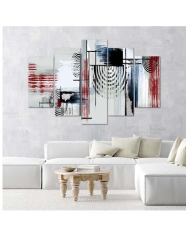 Leinwandbild - Abstrakt Rot Grau | Feeby