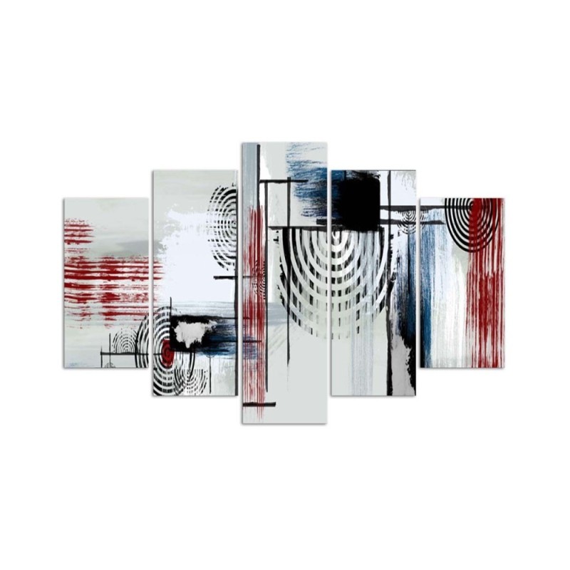 Leinwandbild - Abstrakt Rot Grau | Feeby