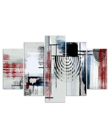 Leinwandbild - Abstrakt Rot Grau | Feeby