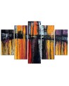 Wall art painting for living room - Orange abstraction 5 parts | FEEBY