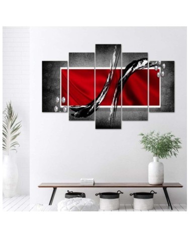 Leinwandbild - Abstraktion Rot Grau | Feeby