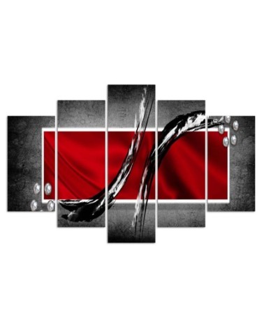 Leinwandbild - Abstraktion Rot Grau | Feeby