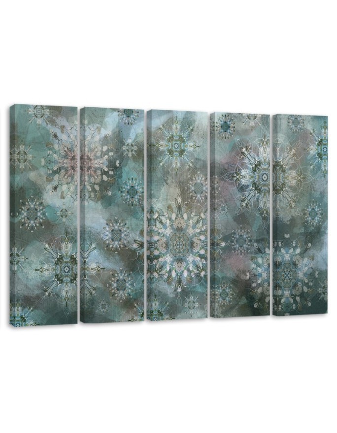 Beautiful paintings for wall 5 parts - Mosaic turquoise | FEEBY