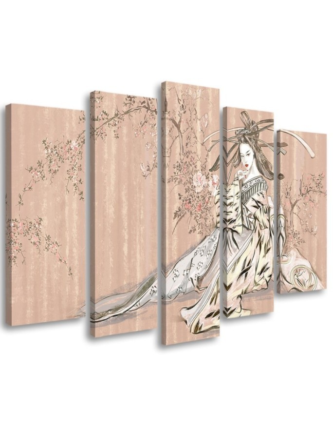 Bild auf Leinwand - Traditioneller japanischer Geisha | Feeby